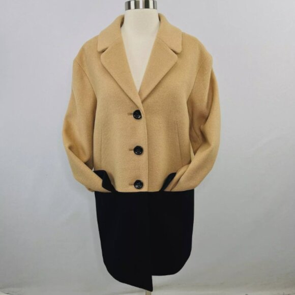 Talbots‎ Petites Colorblock Wool Viscose Coat - Picture 4 of 13